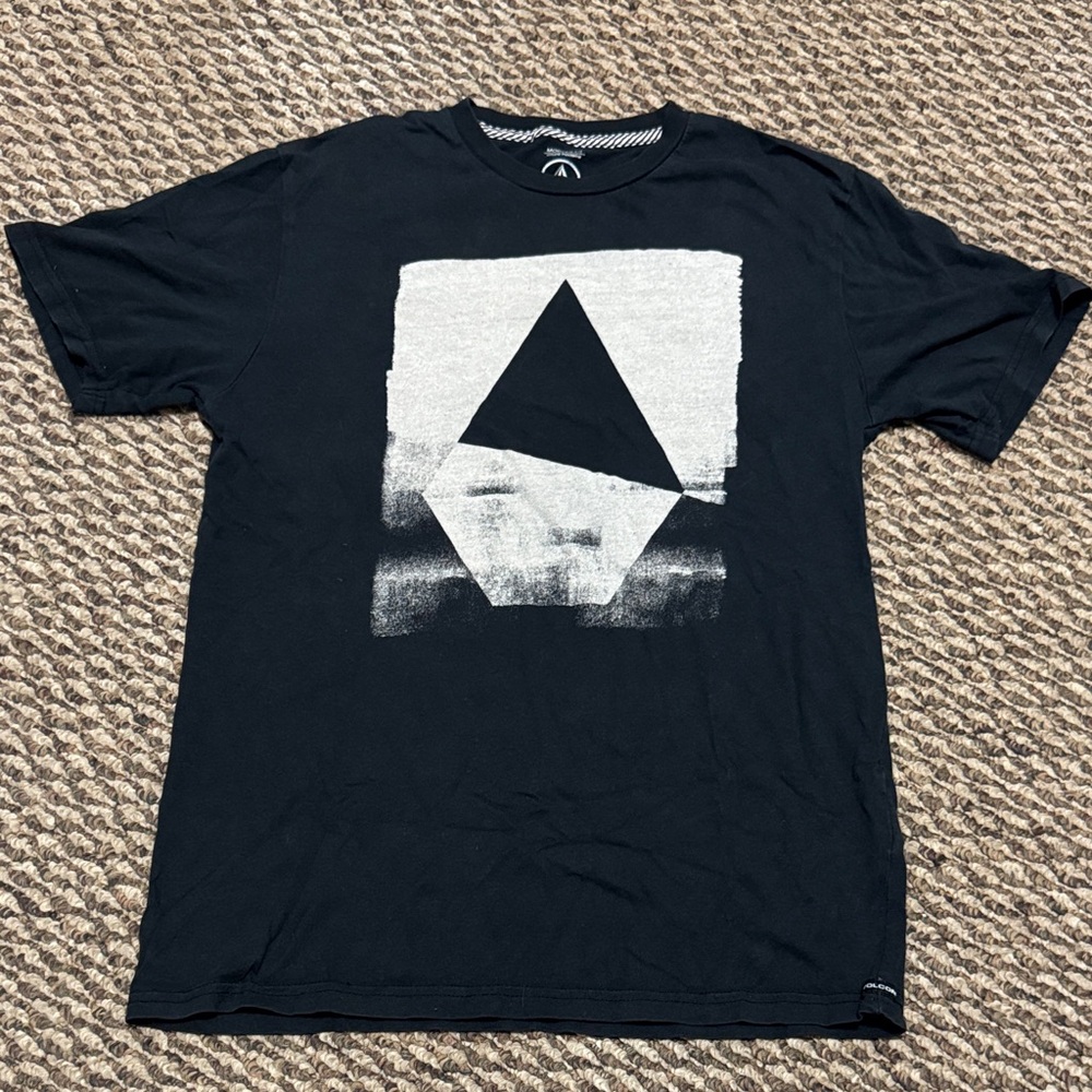 Volcom Black and White Skater Geometric Tee